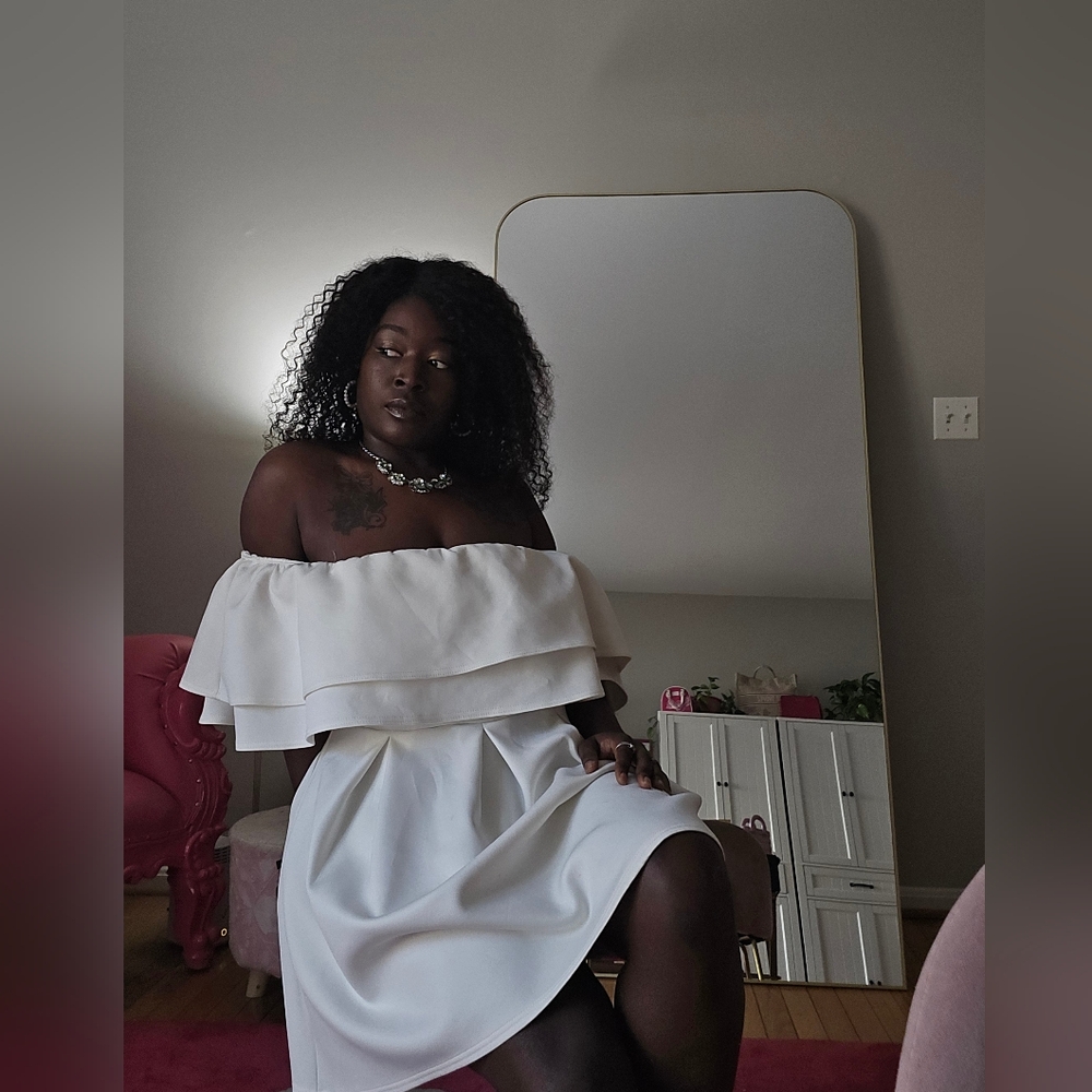 ASOS - Strapless White Ruffle Dress - Picture 1 of 9